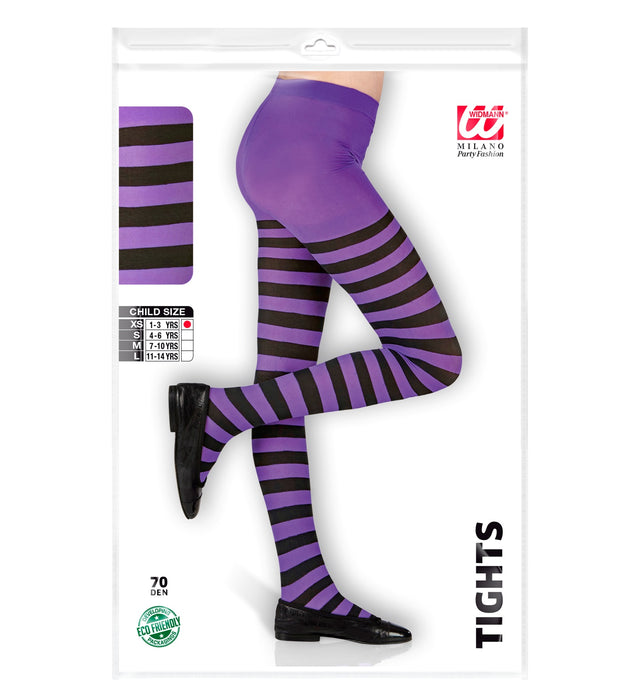 COLLANT RIGATI VIOLA-NERO PER BAMBINI