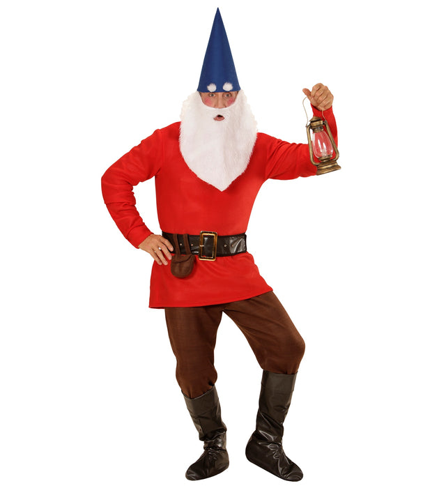COSTUME DA GNOMO ROSSO ADULTO CAPO ELFO CARNEVALE
