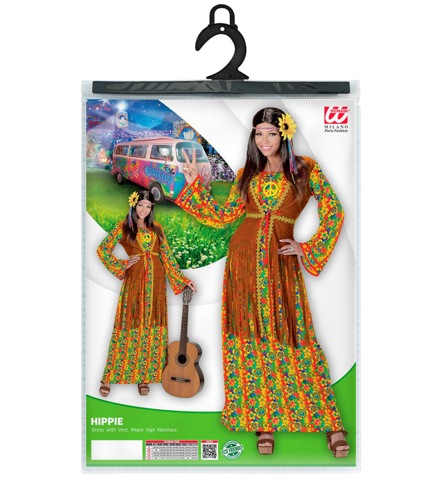 COSTUME DONNA HIPPIE ANNI 70 FIGLIA DEI FIORI