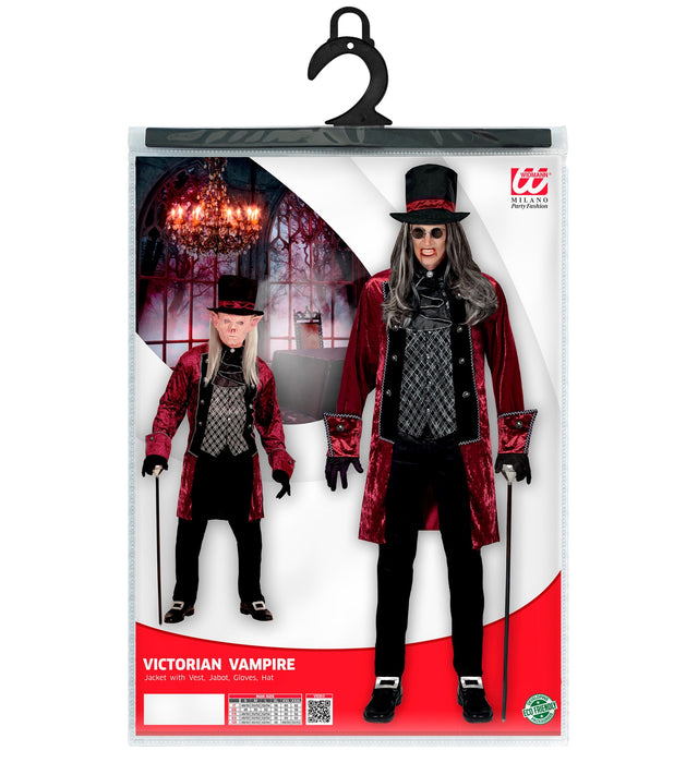 COSTUME VAMPIRO VITTORIANO IN GIACCA BORDEAUX