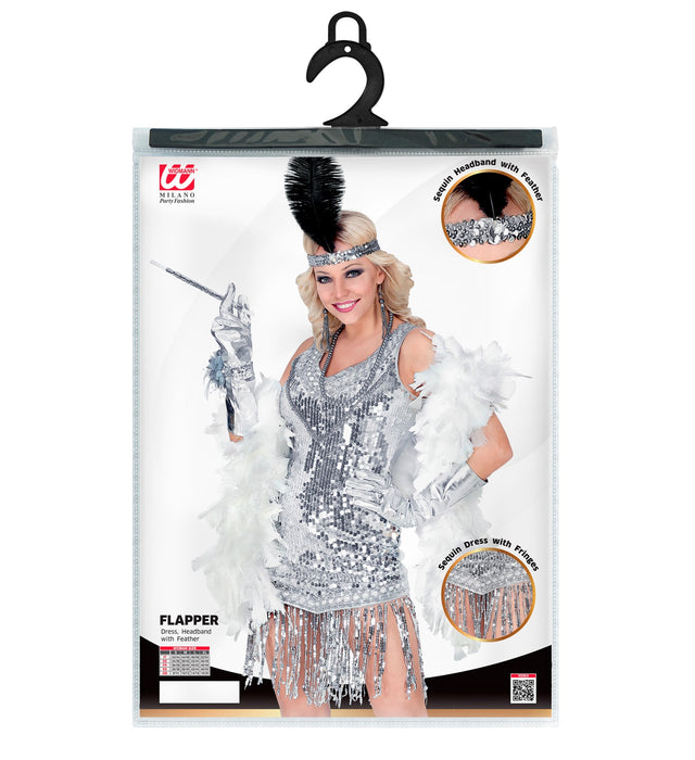 COSTUME CHARLESTON ANNI 20 ARGENTO