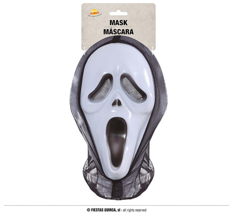 MASCHERA SCREAM FANTASMA URLANTE CON CAPPUCCIO NERO