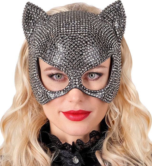 MASCHERA DONNA GATTO CON STRASS