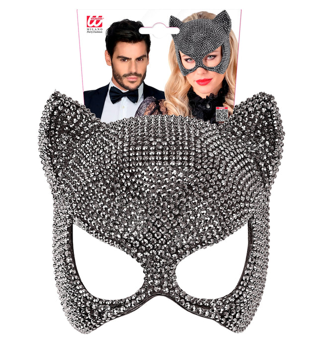 MASCHERA DONNA GATTO CON STRASS