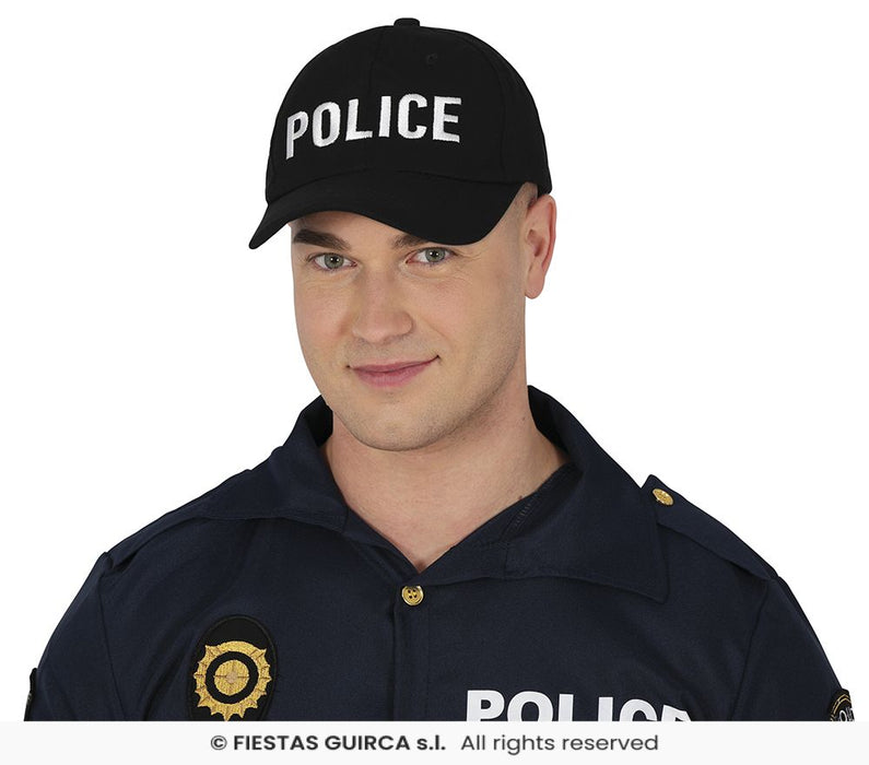 BERRETTO POLICE FBI NERO CON VISIERA E REGOLABILE