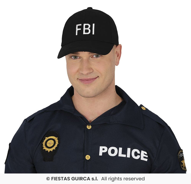 BERRETTO POLICE FBI NERO CON VISIERA E REGOLABILE