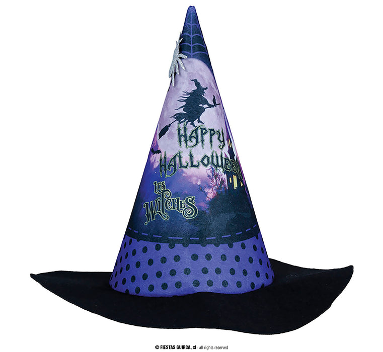 CAPPELLO DA STREGA VIOLA E NERO PER BAMBINE