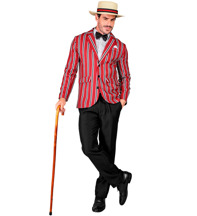 COSTUME ANNI 20 DA UOMO GIACCA RIGATA E CAPPELLO