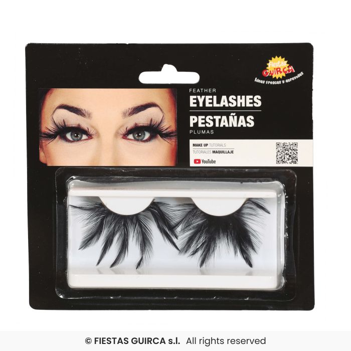 CIGLIA PIUMATE NERE CON COLLA