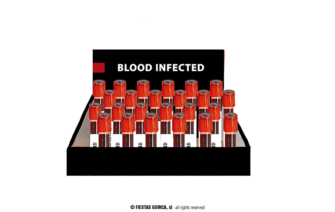 FINTA PROVETTA DI LABORATORIO CON SANGUE INFETTO