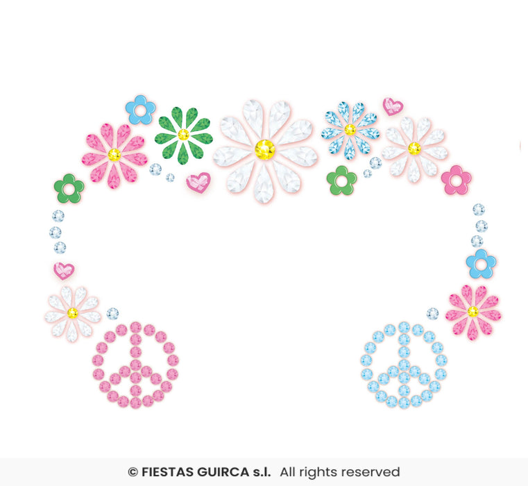 GIOIELLI ADESIVI HIPPIE PER DECO VISO