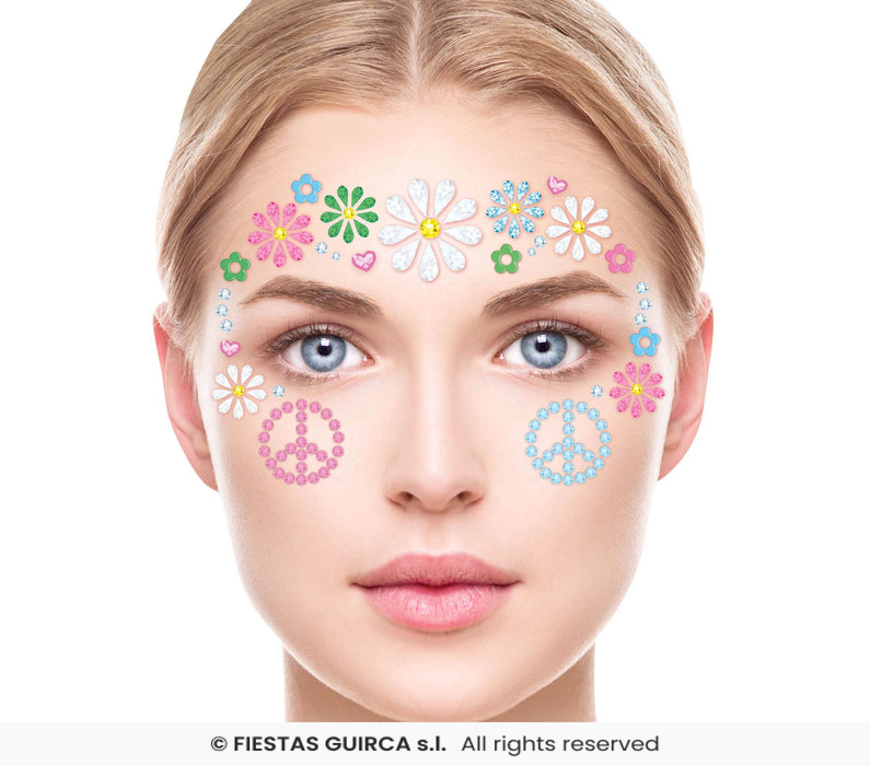 GIOIELLI ADESIVI HIPPIE PER DECO VISO