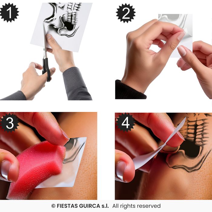 TEMPORARY TATTOO PER VISO TESCHIO EL DIA DE LOS MUERTOS