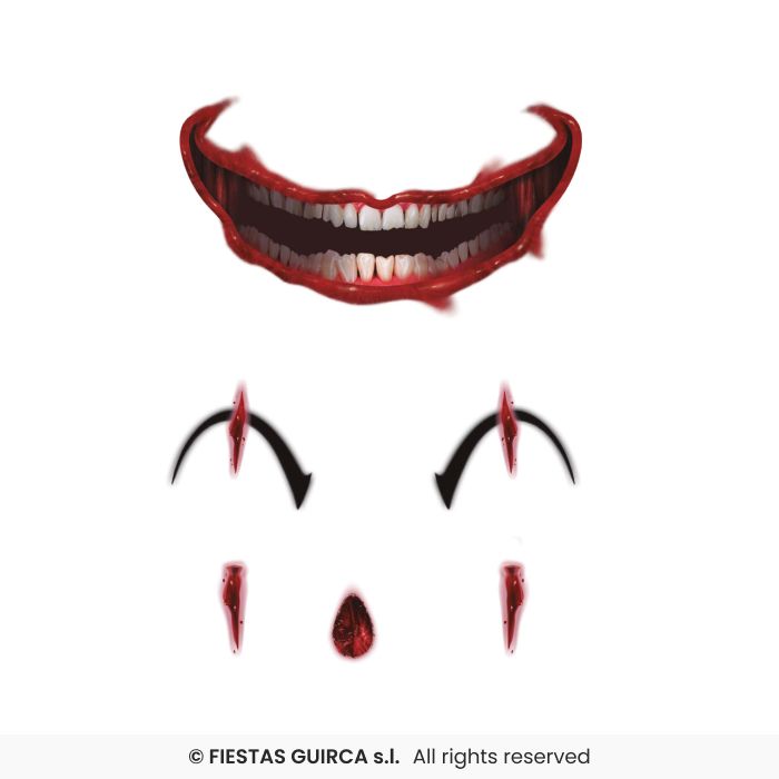 TEMPORARY TATTOO PER VISO PRANK CLOWN