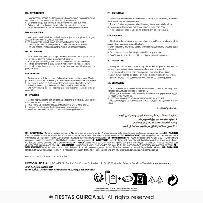 GIOIELLI ADESIVI PER VISO DEMONIACO ROSSO E NERO