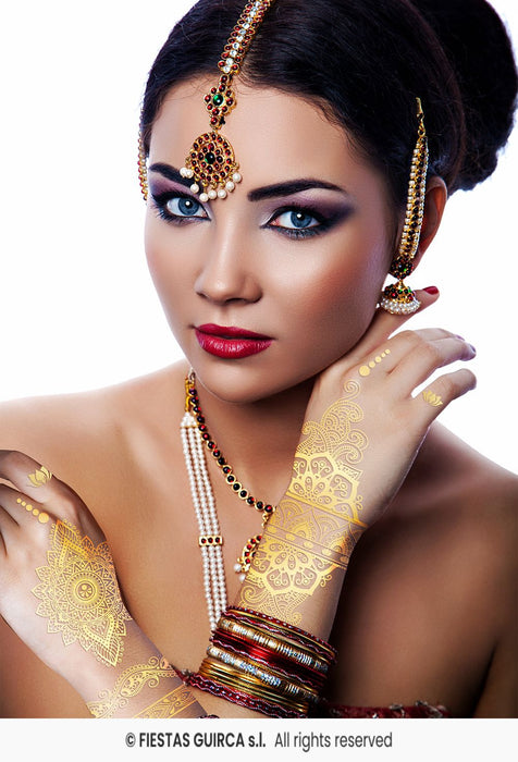 TATUAGGI ORIENTALI DORATI TEMPORANEI