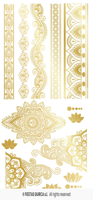 TATUAGGI ORIENTALI DORATI TEMPORANEI