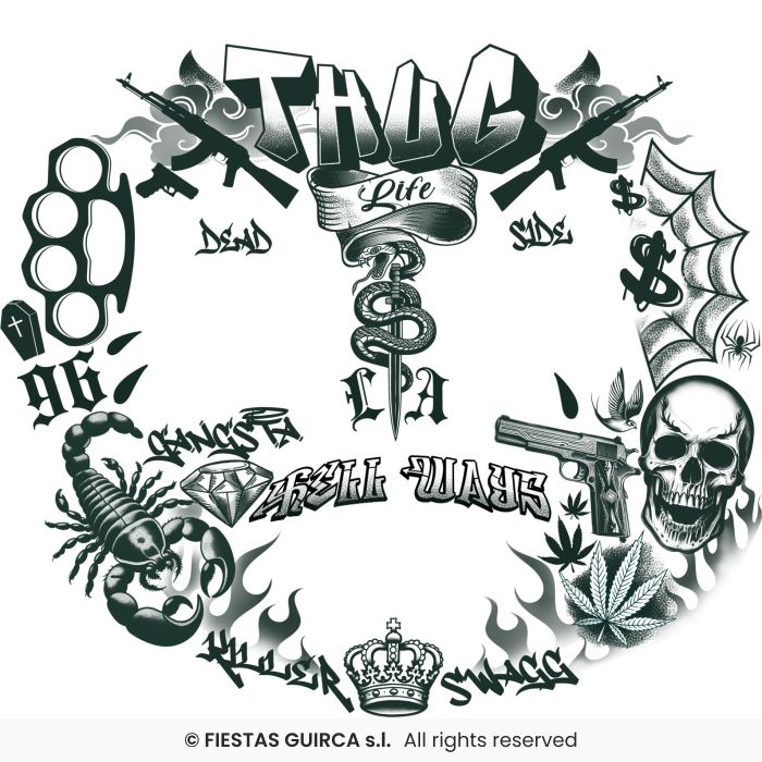 TEMPORARY TATTOO VISO CANTANTE HIP HOP O TRAPPER