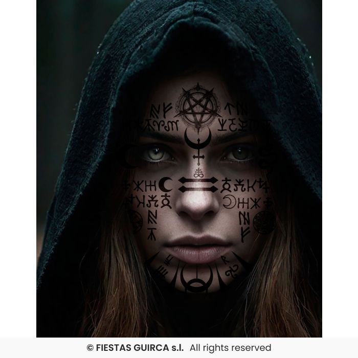 TEMPORARY TATTOO SATANICI PER VISO SIMBOLI ESOTERICI