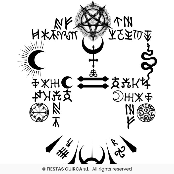TEMPORARY TATTOO SATANICI PER VISO SIMBOLI ESOTERICI
