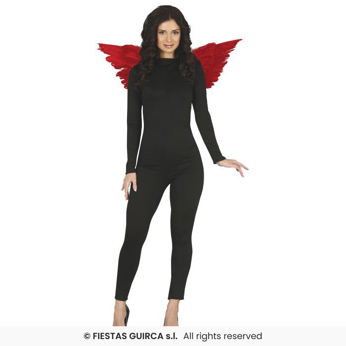 ALI ANGELO DEMONIACO CON PIUME ROSSE CM 40X70