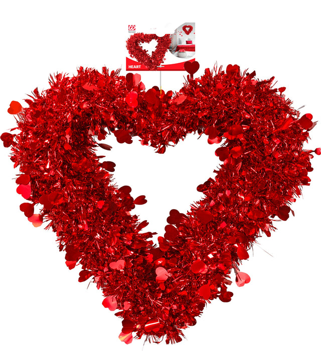 CUORE SAN VALENTINO CON FILI LAME' ROSSI CM 40