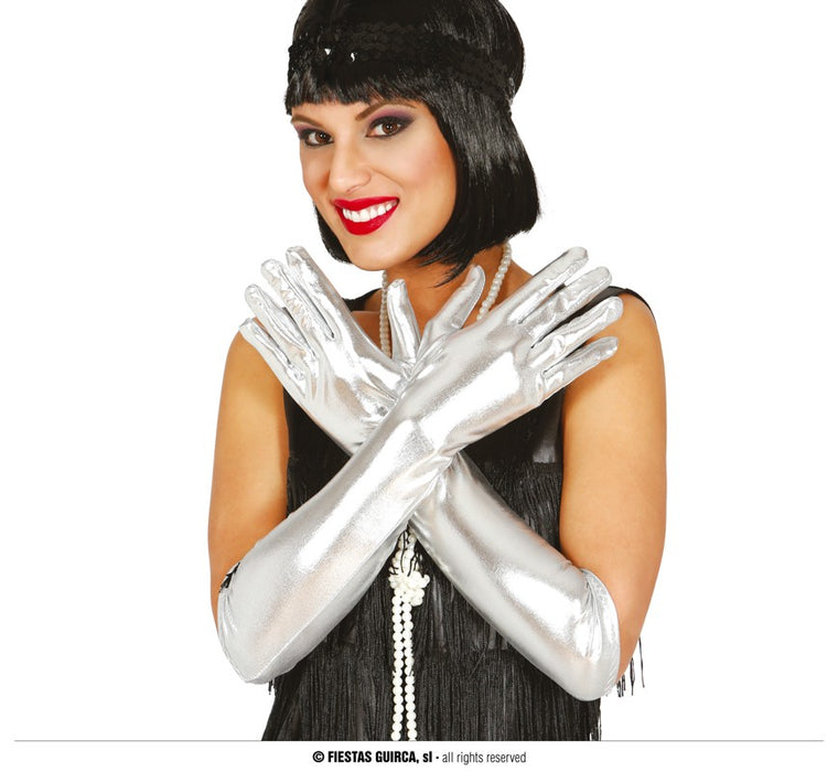 PAIA DI GUANTI METALLIZZATI ORO/ARGENTO