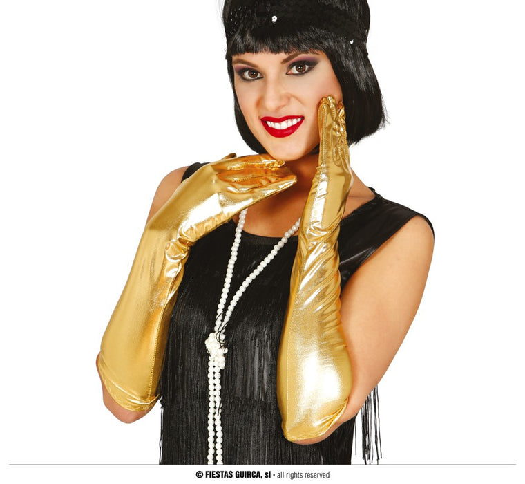 PAIA DI GUANTI METALLIZZATI ORO/ARGENTO