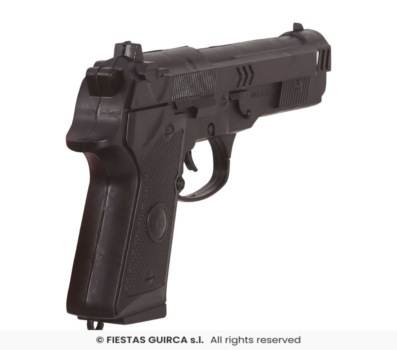 PISTOLA GIOCATTOLO NERA DA POLIZIOTTO CM 23