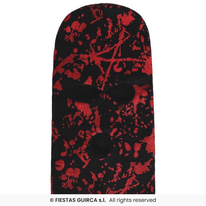 PASSAMONTAGNA NERO CON SCHIZZI DI SANGUE