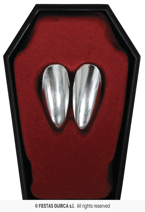 DENTI CANINI ARGENTATI CONTE DRACULA