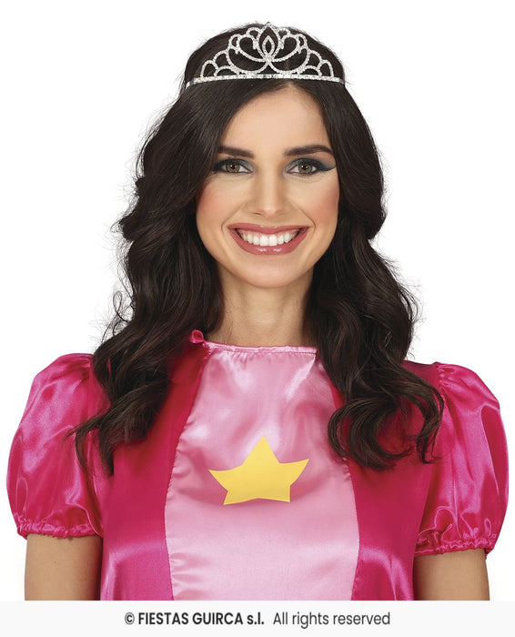 TIARA ARGENTATA DA SPOSA E PRINCIPESSA CON STRASS