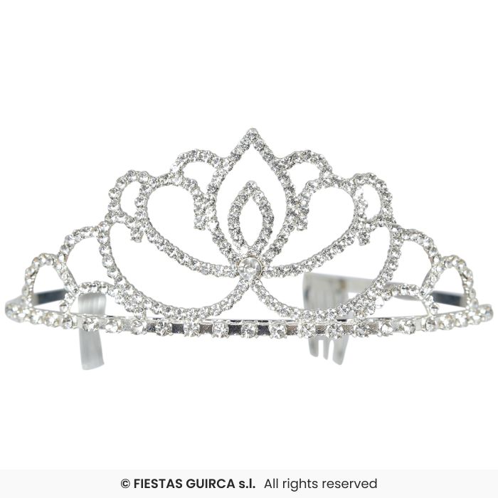TIARA ARGENTATA DA SPOSA E PRINCIPESSA CON STRASS