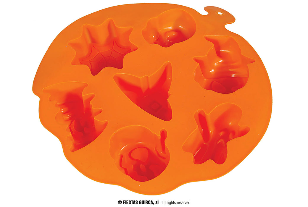 STAMPO IN SILICONE PER 7 BISCOTTI TEMA HALLOWEEN