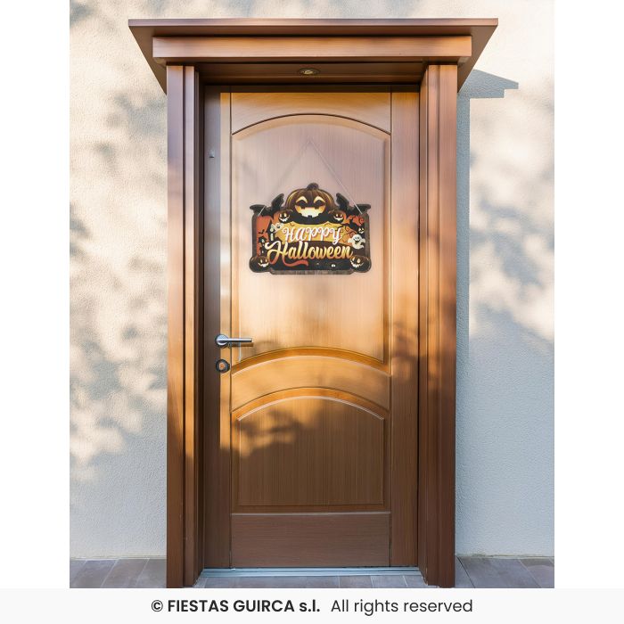 APPENDIBILE ZUCCA FUORIPORTA HAPPY HALLOWEEN IN LEGNO