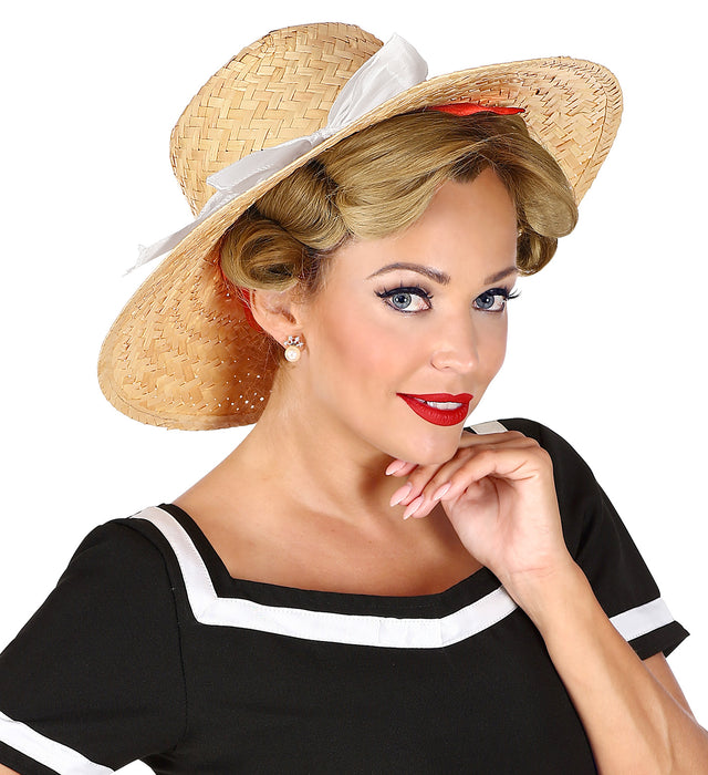 CAPPELLO VIA COL VENTO IN PAGLIA CON FIOCCO