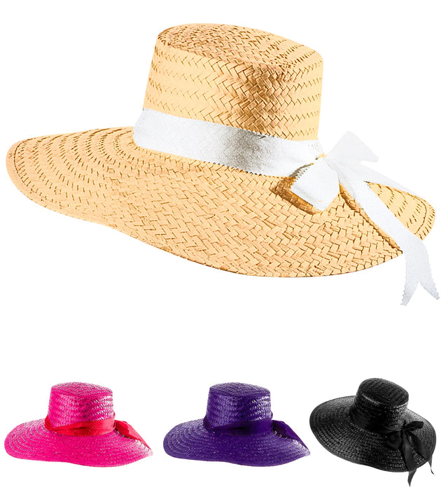 CAPPELLO VIA COL VENTO IN PAGLIA CON FIOCCO