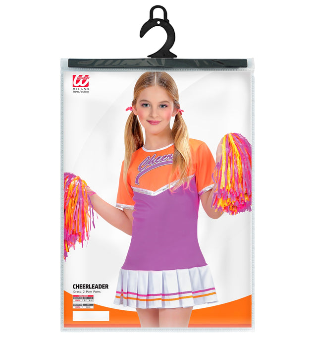 COSTUME CHEERLEADER ARANCIONE-ROSA 11-13 ANNI