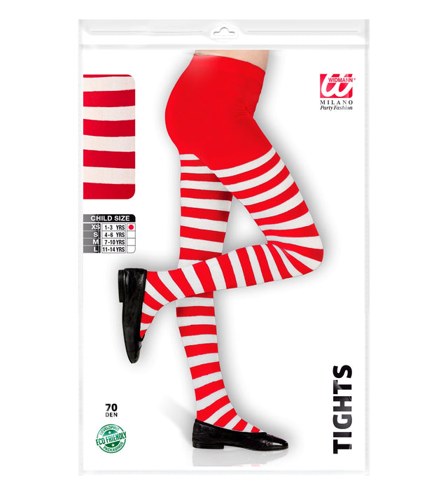 COLLANT RIGATI BIANCO ROSSO BAMBINA