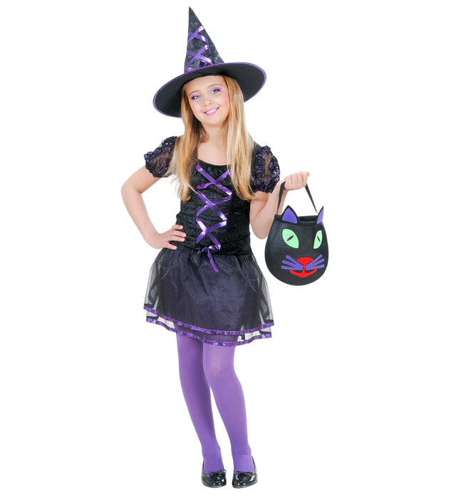 COSTUMINO STREGHETTA VIOLA NERO IN TULLE