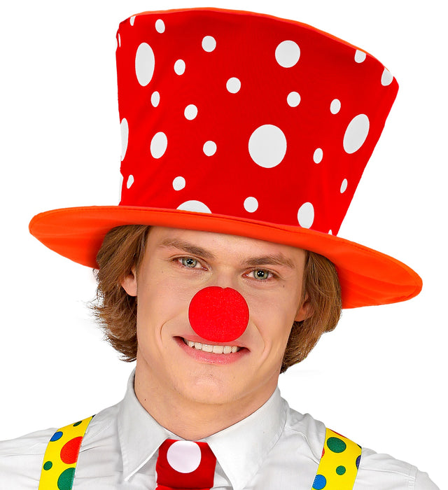 MAXI CAPPELLO DA CLOWN BICOLOR CON POIS BIANCHI