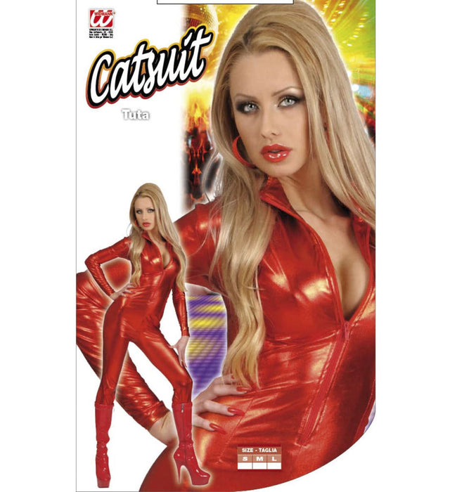 TUTA SEXY ROSSA IN TESSUTO ATTILLATA CARNEVALE