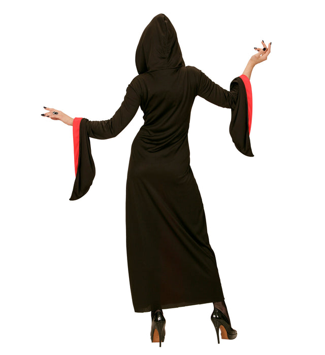 COSTUME DAMA GOTICA LUNGO ROSSO E NERO