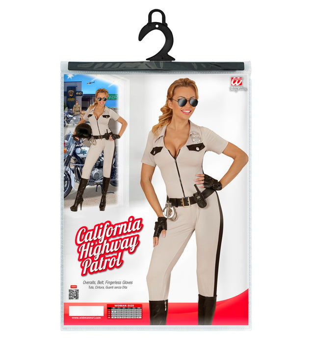 COSTUME SEXY POLIZIOTTA MOTOCICLISTA MARRONE CARNEVALE