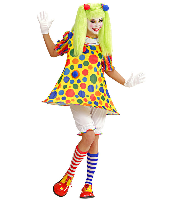 COSTUME PAGLIACCIA A POIS CON CERCHIO IN VITA