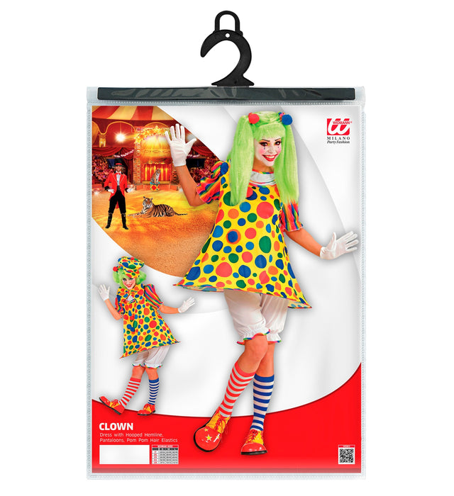 COSTUME PAGLIACCIA A POIS CON CERCHIO IN VITA