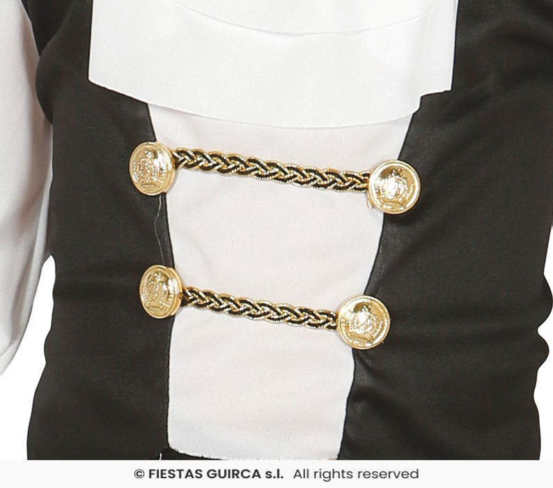 COSTUME DA BUCANIERE PIRATA CON RIGHE BIANCHE E NERE BAMBINO