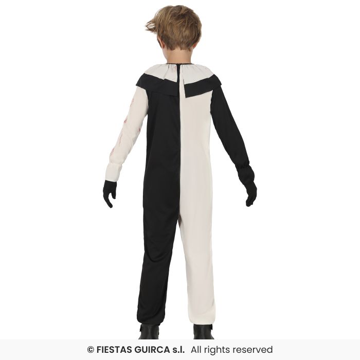 COSTUME KILLER CLOWN BIANCO E NERO RAGAZZINO