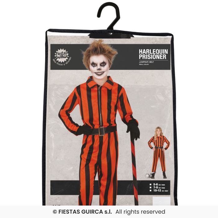 COSTUME DA CREEPY CLOWN IL PRIGIONIERO RAGAZZINO