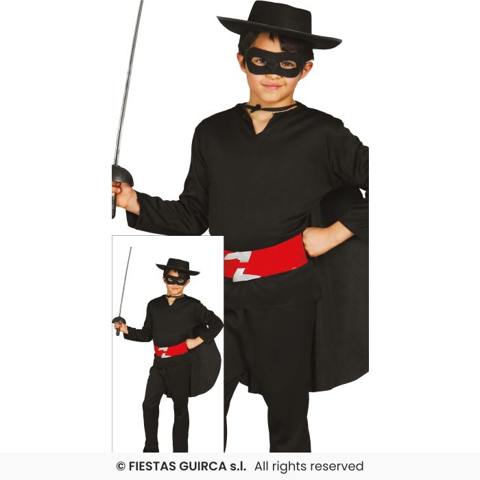 COSTUME DA SPADACCINO NERO PER BAMBINO